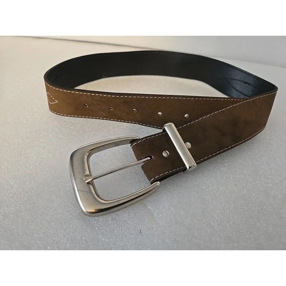 3 Vintage Leather Belts‎ Brown Size 34 Small